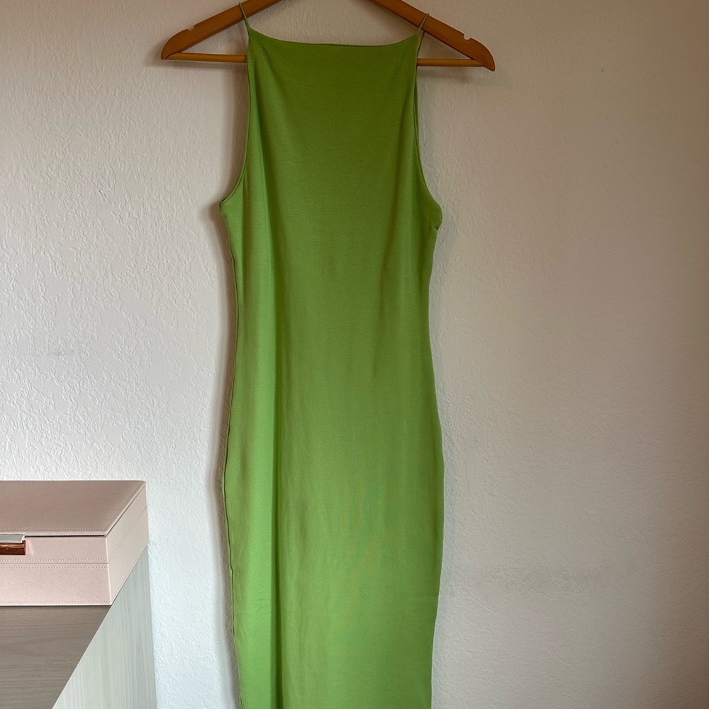 Zara NWT lime green dress